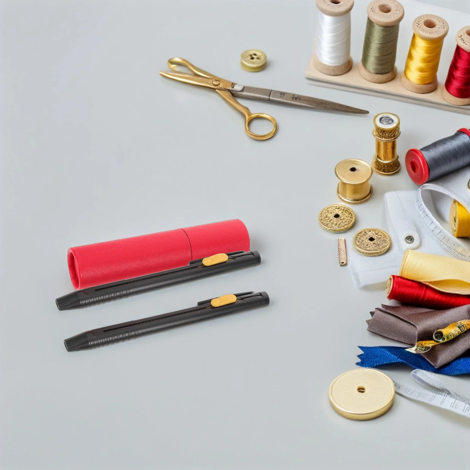 2 set Sewing Markers Set: Invisible Fabric Pens For Embroidery Quilting Dressmaking Air Erasable Washable Refillable Tailor