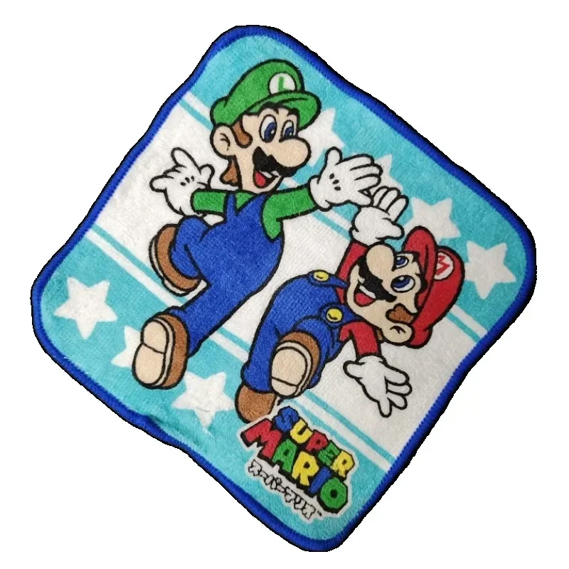 Anime Super Mario Bros Small Square Baby Towel 15x15CM Children Hand Dry Towel Handkerchief Portable Kids Absorbent Face Towel