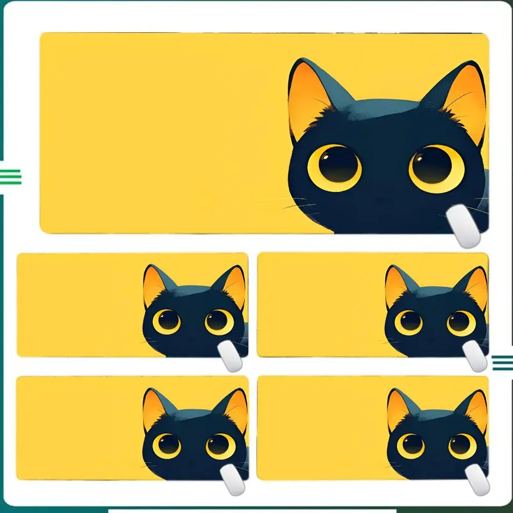 

Лидер продаж, милый черный кот, коврик для мыши, противоскользящий резиновый игровой коврик для мыши, прочные настольные коврики, коврик для офисной игровой клавиатуры, настольный коврик