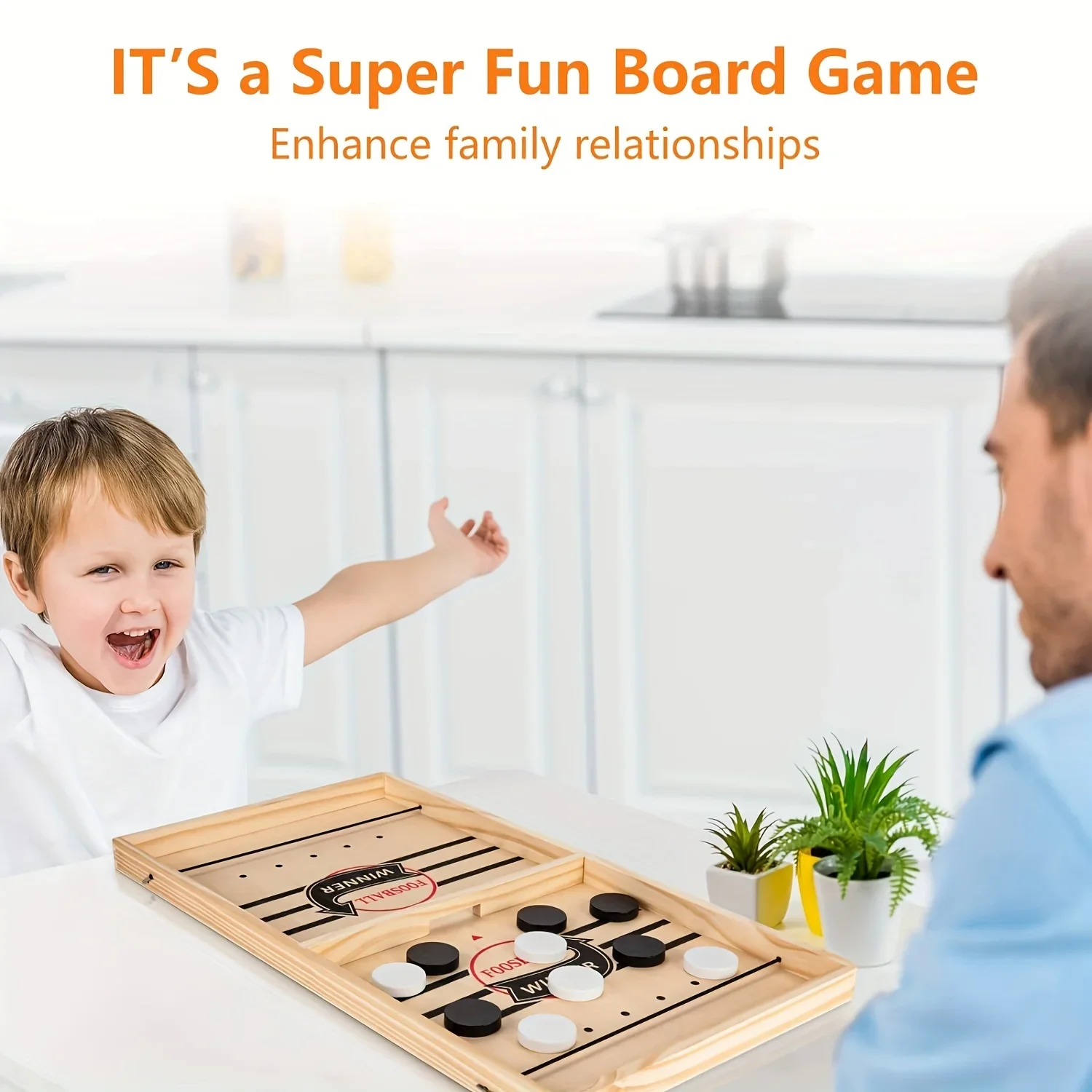 Fast Puck & Sling Puck Party Game, Winner Wooden Board Game For Family Parents Interaction, Birthday Christmas Helloween Gift