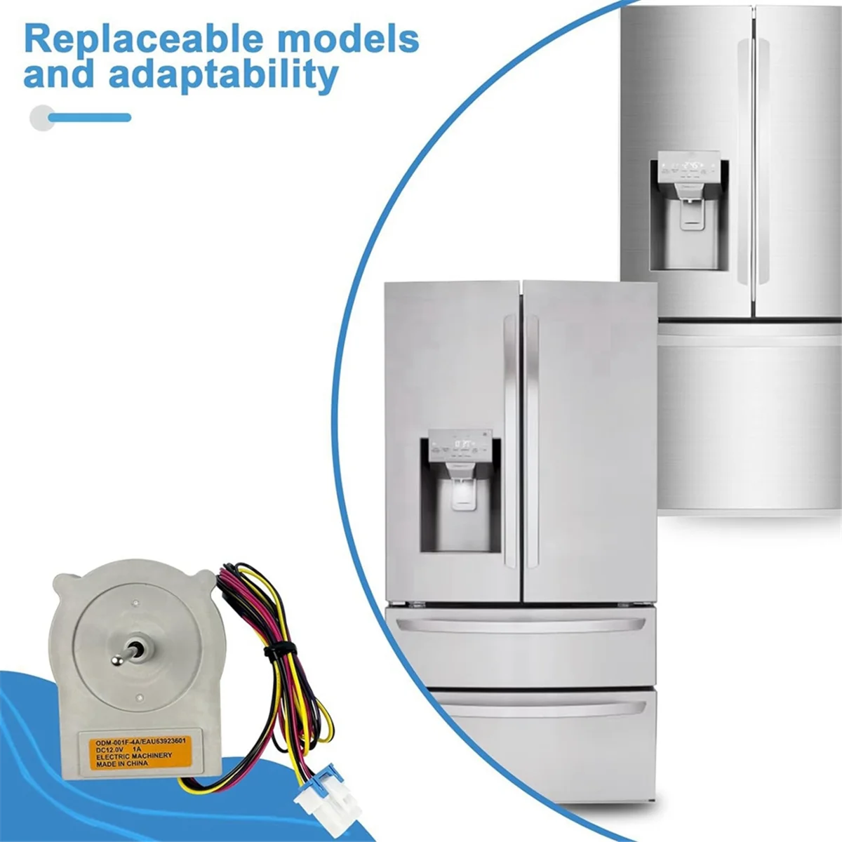 EAU 63923601   ODM-001F-4A Motor de ventilador condensador de geladeira Ventilador de porta dupla Motor DC para geladeira LG Haier