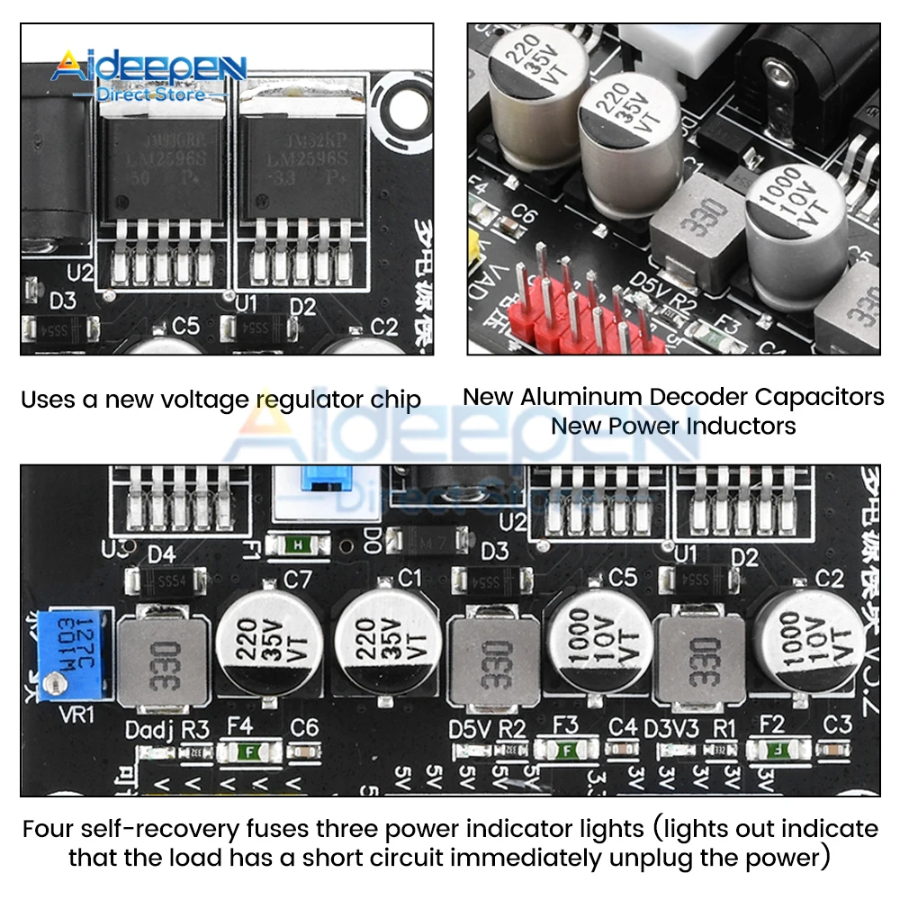 Modul catu daya Regulator tegangan DC 3.3V 5V, modul uji daya mobil pintar balap elektrik CIP LM2596 dapat disesuaikan