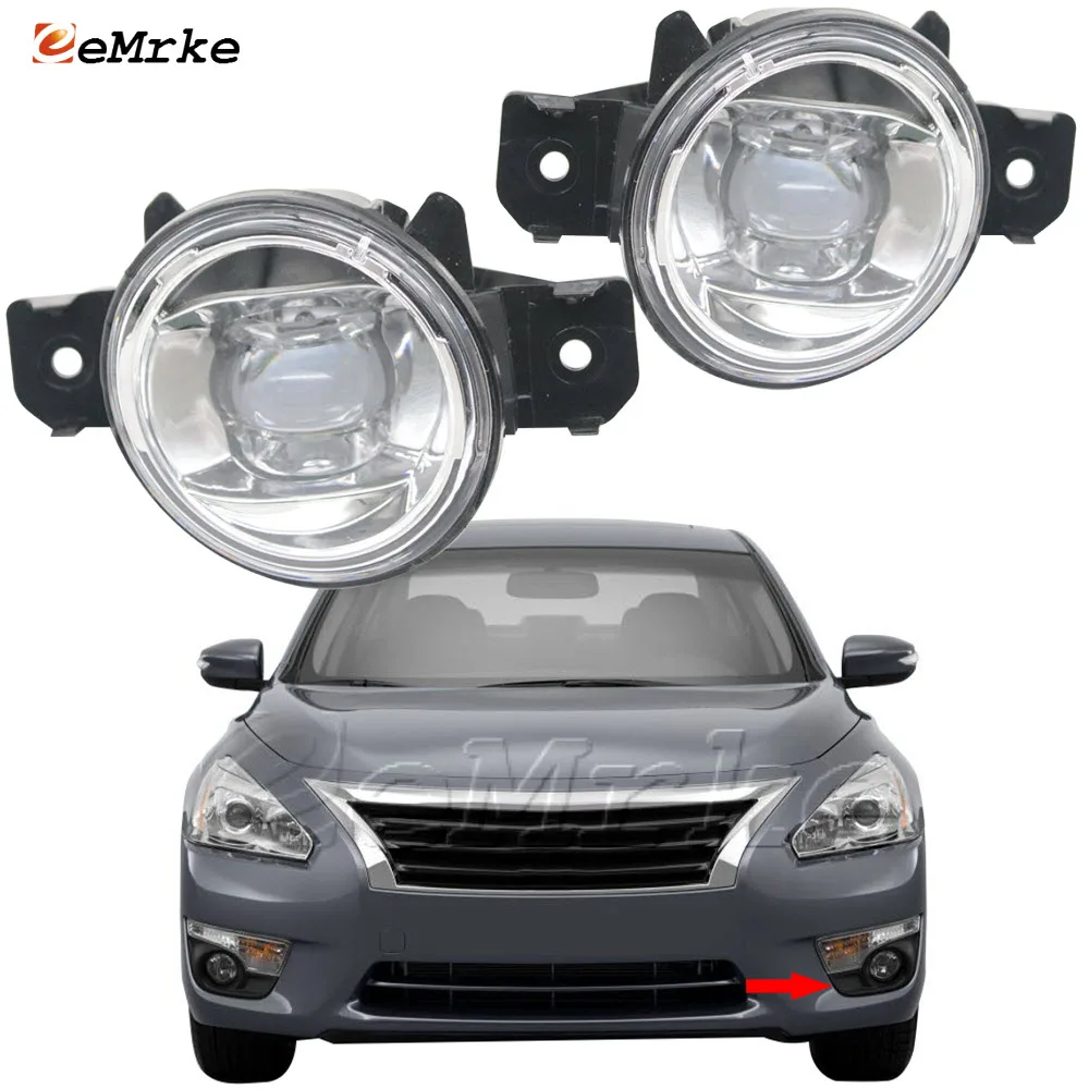 Xenon White Led Fog Lights Assembly Angel Eyes DRL Daytime Running Lamp with Cut-Line Lens for Nissan Altima Teana L33 2013-2017