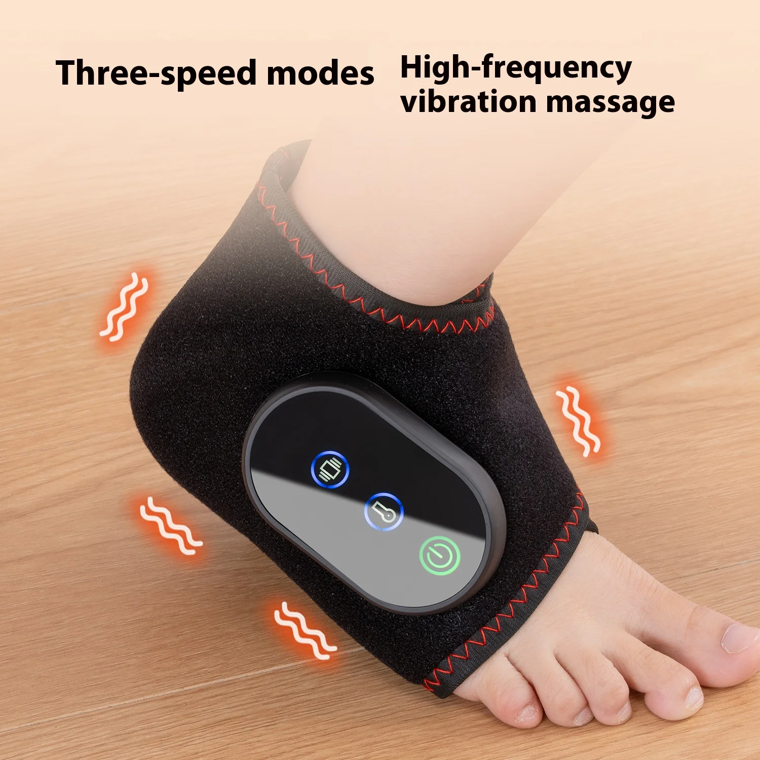 Masajeador con calentamiento de tobillo, 3 modos de vibración, 3 modos de calefacción, carga USB, Masaje de pies, Masajeador de pies de triple método con 3 vibraciones