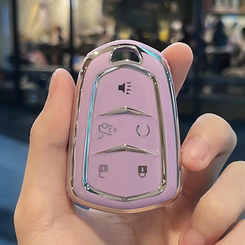 For Cadillac ATS XTS XT5 XT4 CT6 XT6 CTS DTS ESV STS ELR TPU Shell Fob Holder Car Key Case Cover Keychain Protector Accessories