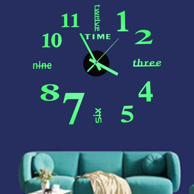 

3D Wall Clock Mirror Wall Stickers Creative DIY Large Wall Clock Quartz Watch Art Decal Sticker Living Room Home Decor 40cm