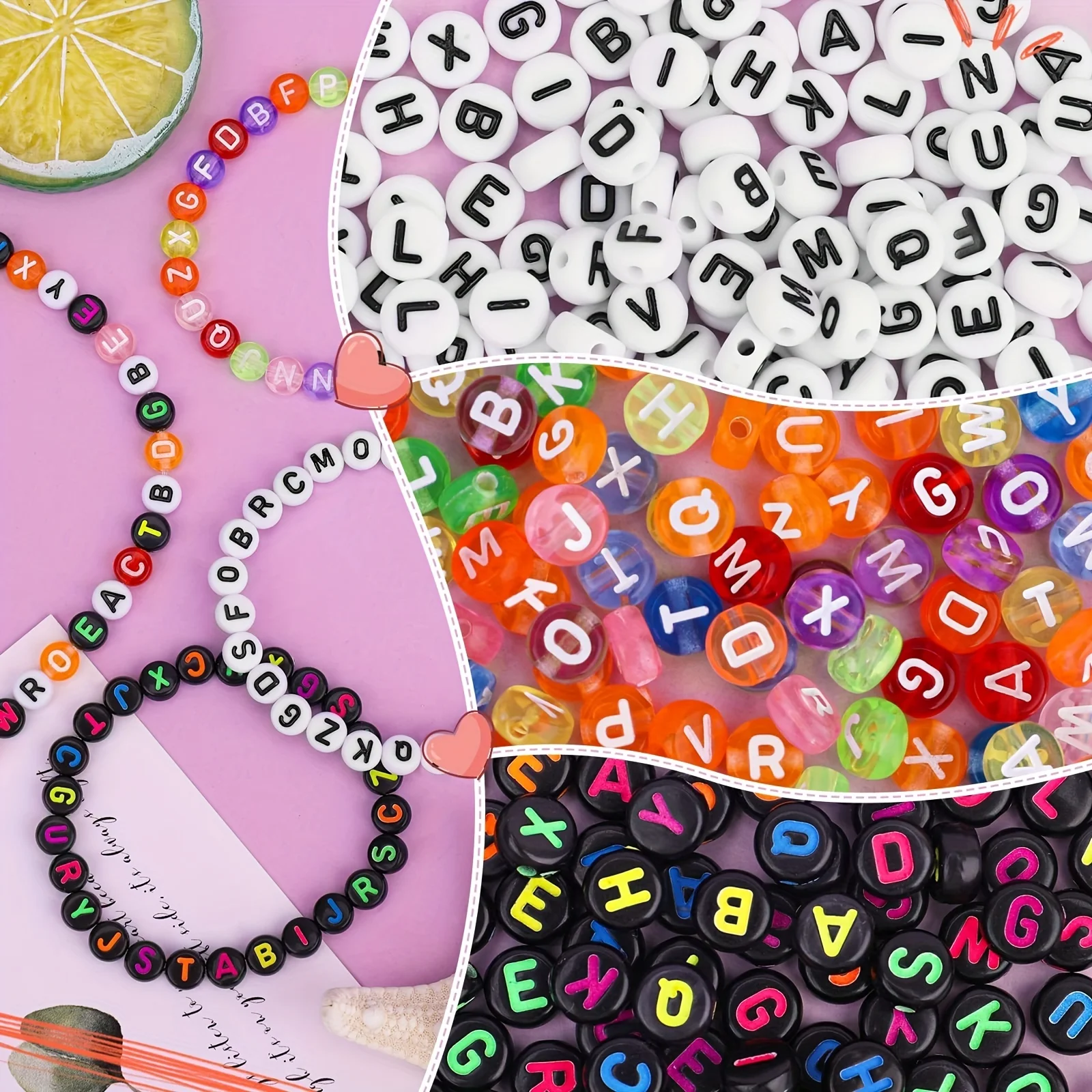 2600 Pcs DIY Beads Kit - 10mm Acrylic Beads for Bracelets, Necklaces, Keychains | Jewelry Making Supplies & Craft Kits