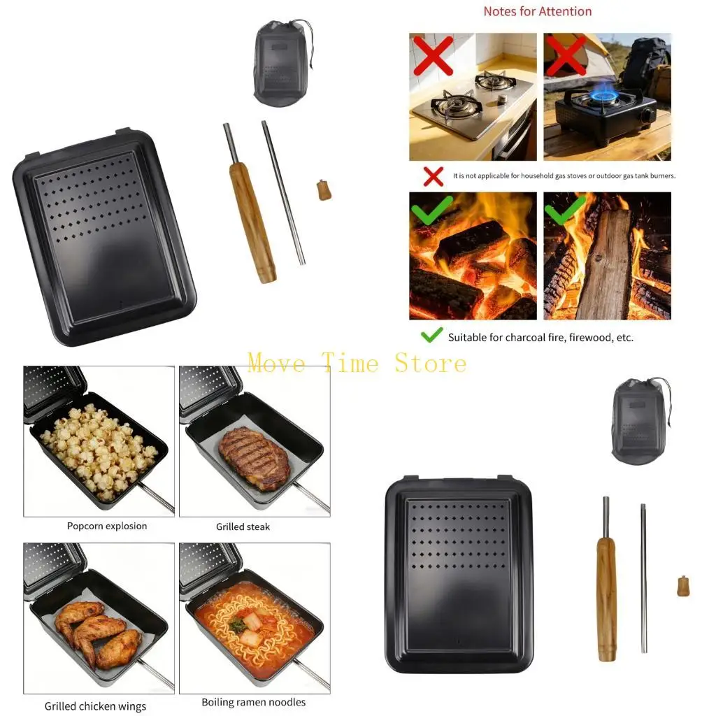 

92ME Portable Camping Cookware Nonstick Camping Frying Pan Small Puffed Rice Machine