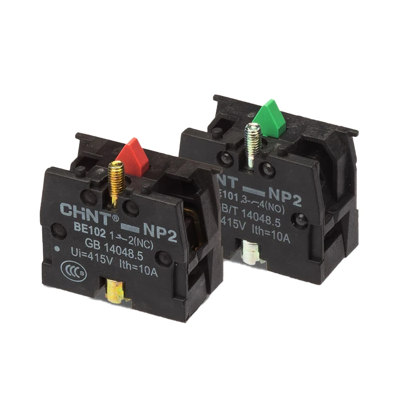 

CHINT Металлическая головка Нормально открытый вспомогательный контакт NP2-BE101 Нормально открытый Зеленый NP2-BE102 Красный