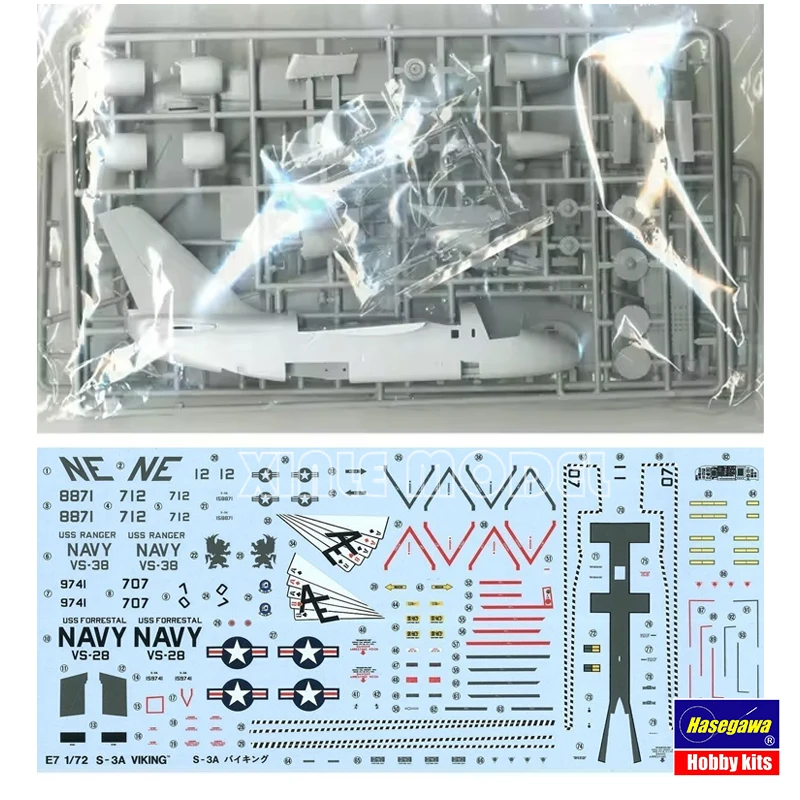 Hasegawa 00537 S-3A Viking [الطائرات البحرية الأمريكية المضادة للغواصة] 1/72 مقياس أطقم منمذجة لتقوم بها بنفسك لعبة