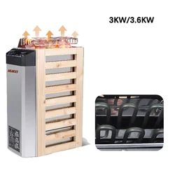 3KW/3.6KW Sauna Heater 220V Sauna Steam Generator Home Use Heating Furnace Room Dry Equipment Internal Control External Stove