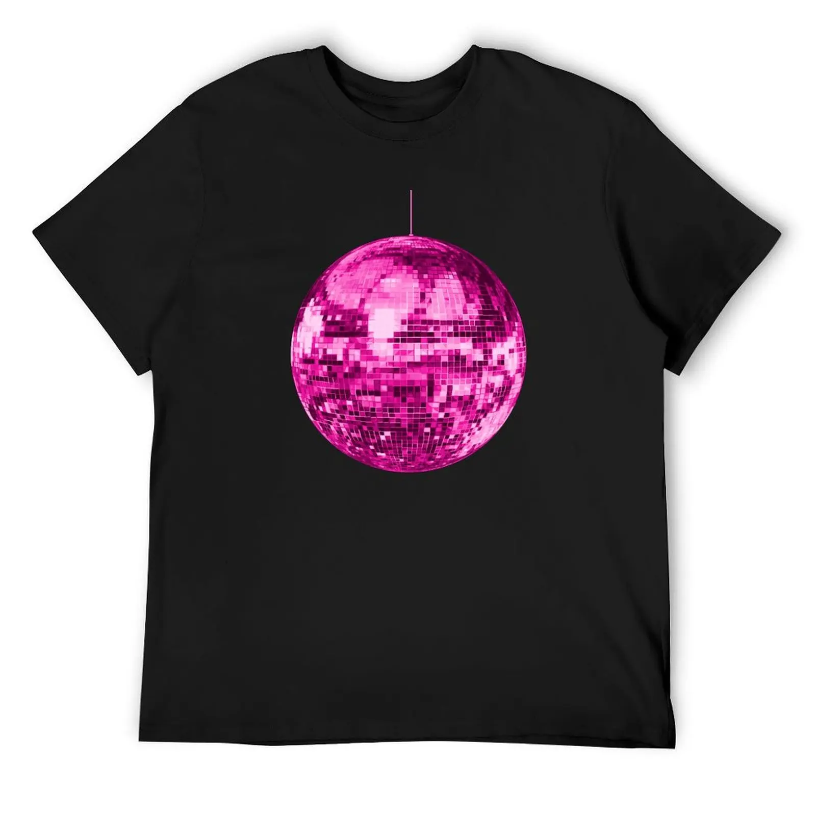 Pink Vintage Sparkling Disco Ball T-Shirt blue archive designer shirts summer clothes street wear Men's t-shirt