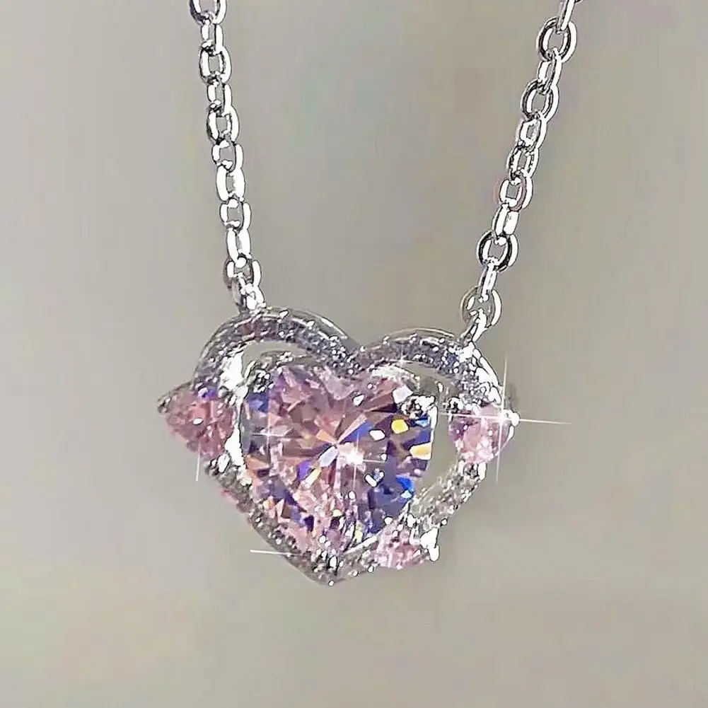 Women Necklace Trendy Heart Zirconia Necklaces For Women Girls Love Metal Necklace Party Birthday Daily Commuter Jewelry 2025
