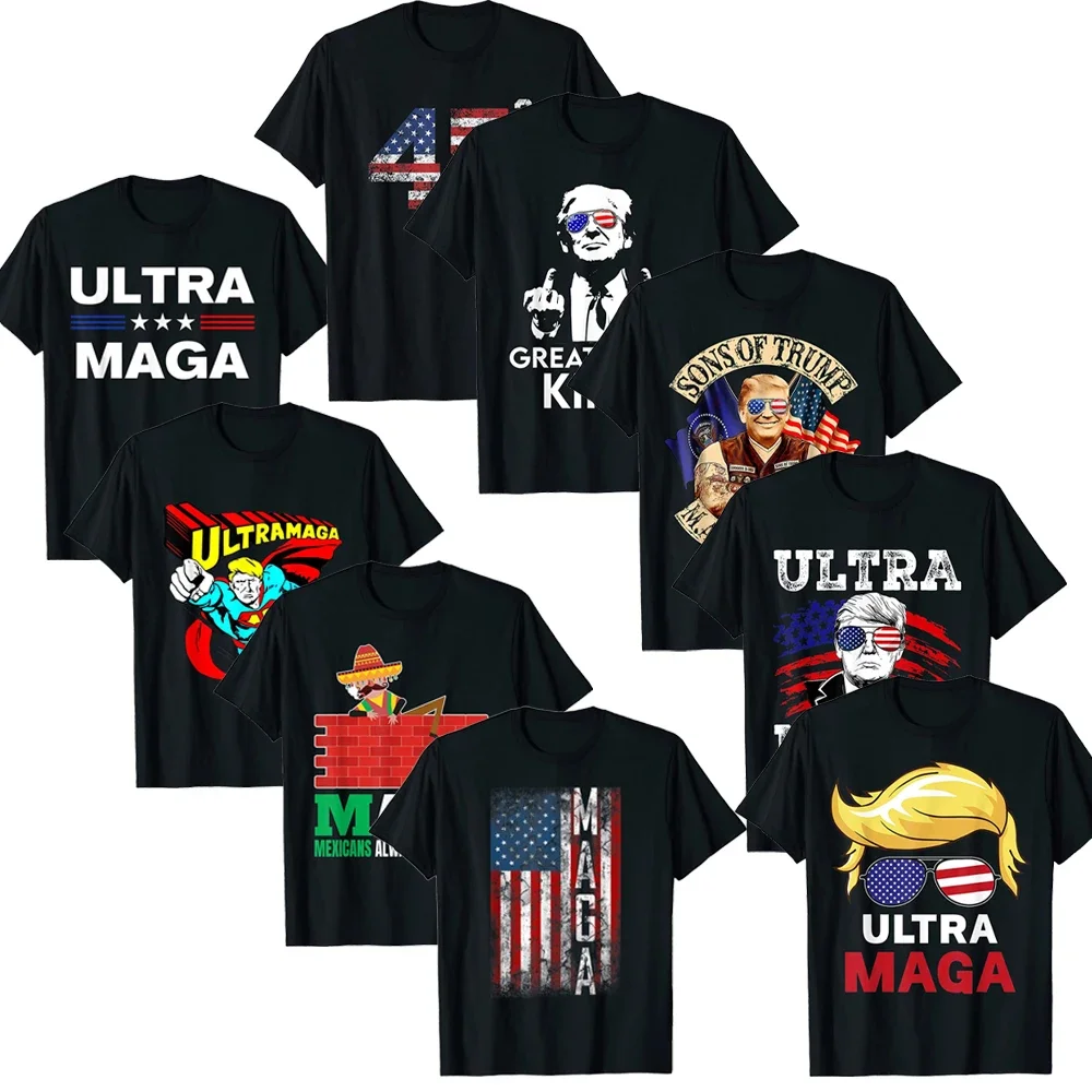 

Trump T Shirt Ultra Maga Proud Anti Biden US Flag Pro Donald 2024 Election Tops Streetwear for Men Women Printing Tees Clothes