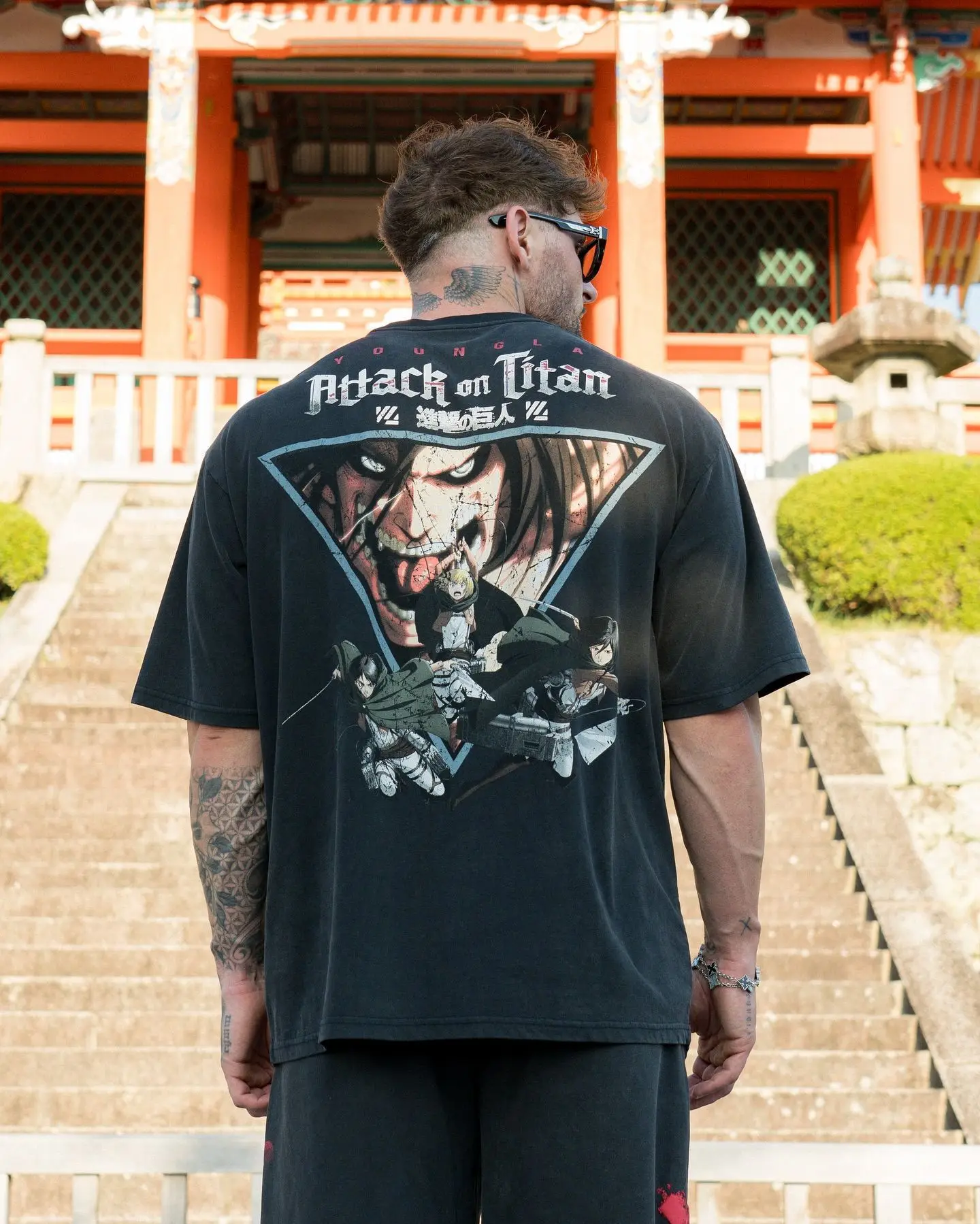 Men Women new Summer Fashion Street Top Bandai Attack Titan Animation Derivatives Eren Jaeger Printing Short-sleeved T-shirt
