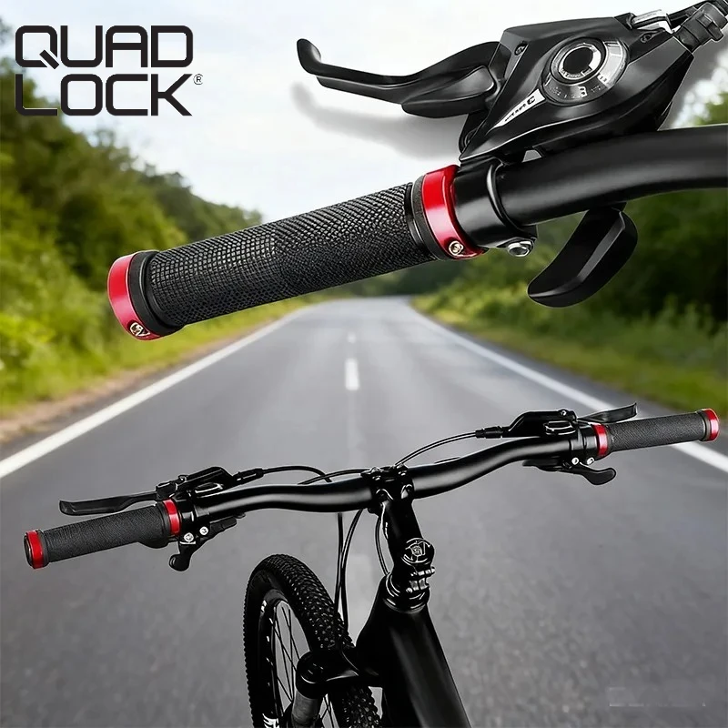 

QUAD LOCK Non-Slip BMX Bike Handlebar Grips Rubber Bilateral Lock MTB Mountain Bicycle Cycling Accessories