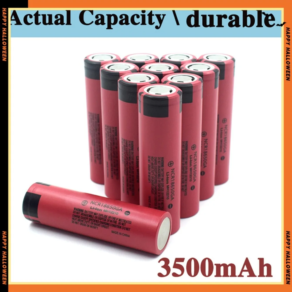 NCR 18650 GA High Discharge 3.7V 3500mAh 18650 Rechargeable Battery Flashlight Flat-top Lithium Battery+DIY Battery Rechargable