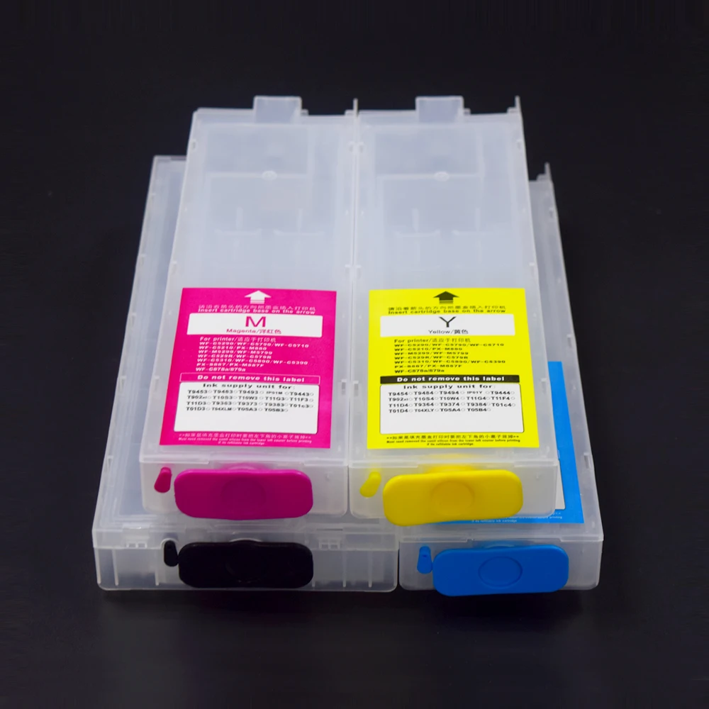 BK 600ml/PC C,M,Y 300 ML/pc Refillable Ink Cartridge Without Chip For EPSON WF-C5790 WF-C5710 WF-C5290 WF-C5210 Printers