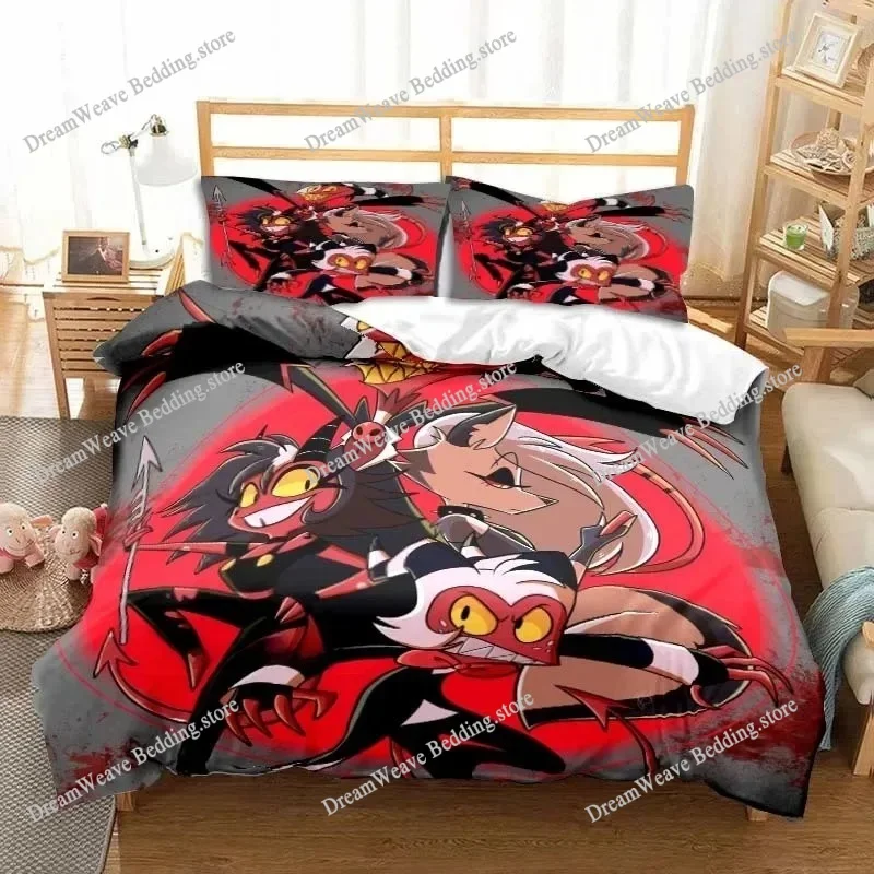 

Helluva Boss Duvet Cover Striker Pillowcase Bedding Set Adult Boys Girl Bedroom Decoration Children Gift Single Double Size