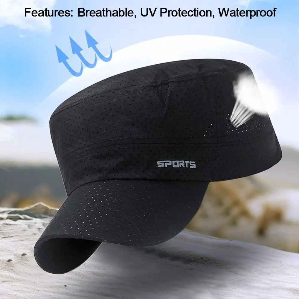 Quick Dry Hats For Men Summer Flat Top Baseball Caps Women Outdoor  Cap Mesh Breathable