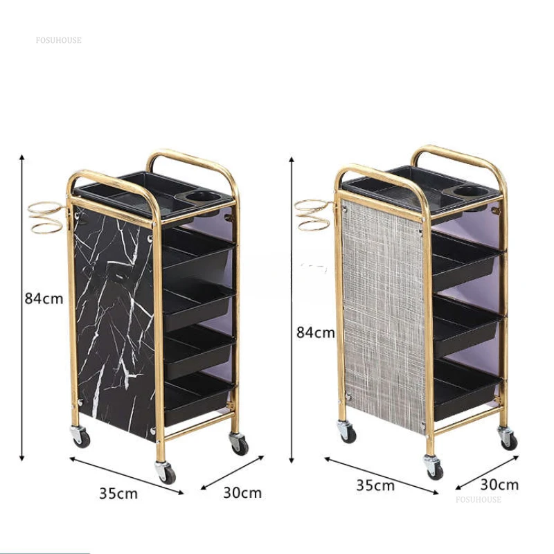 Carrello con cassetti retrò con ruote parrucchiere creativo permanente e carrello portautensili per tinture barbiere carrelli per saloni di ferro