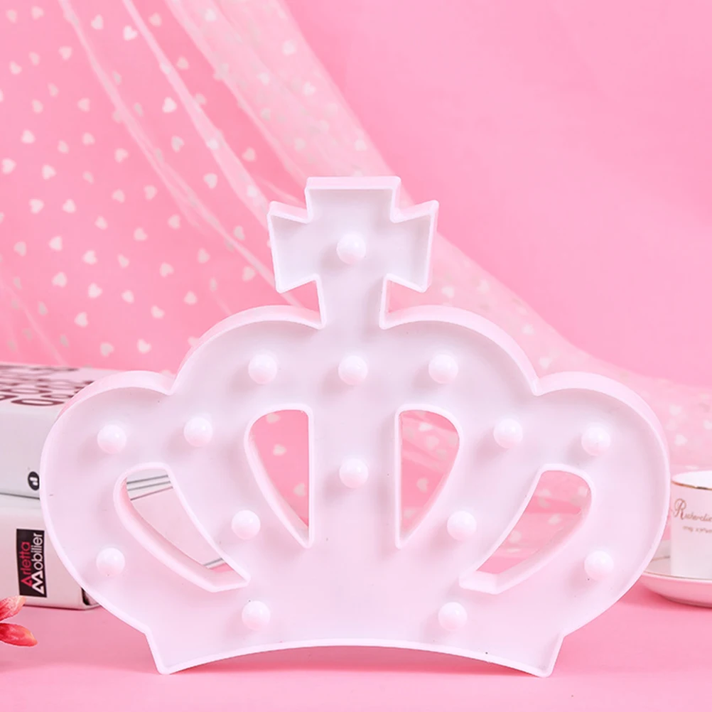 

Cute LED Decorative Light Crown Shaped Night Lamp Warm White Home Party Kids Room Mantel Window Props Festival Birthday Events