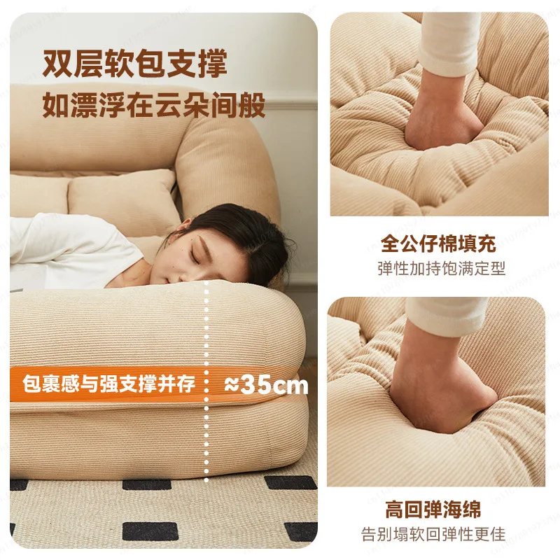 Lazy sofa Human kennel can lie down and sleep Single foldable sofa bed Small apartment Bedroom dual-purpose sofa bed