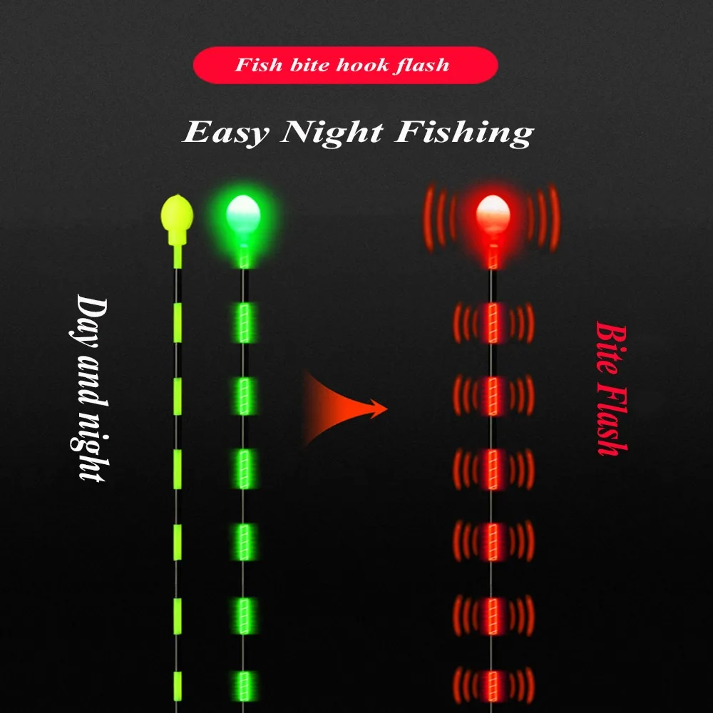 

1pc LED Light Smart Fishing Led Light Float Color Change Gravity Sensing Chip Electronic Seven-Star Float Fish Float Bobber