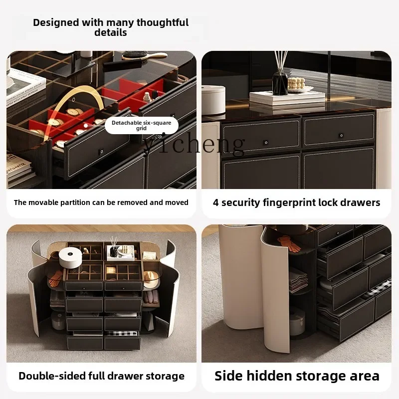 DSA  middle island cabinet simple modern double-sided curved floor dressing table storage integrated cabinet bedroom