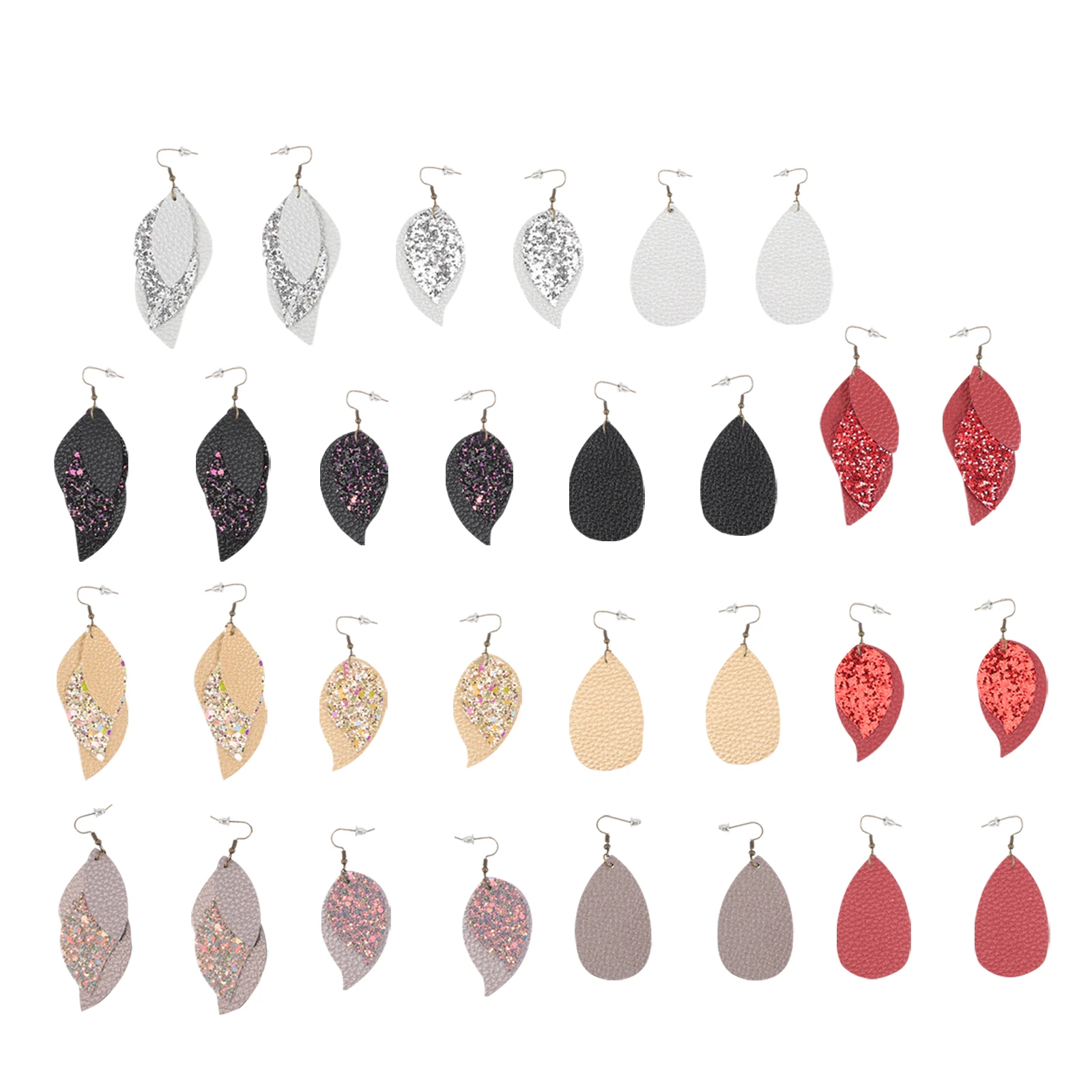 

5 Pairs Glitter Earrings Teardrop Vintage Dangle Dangly for Women Fashion