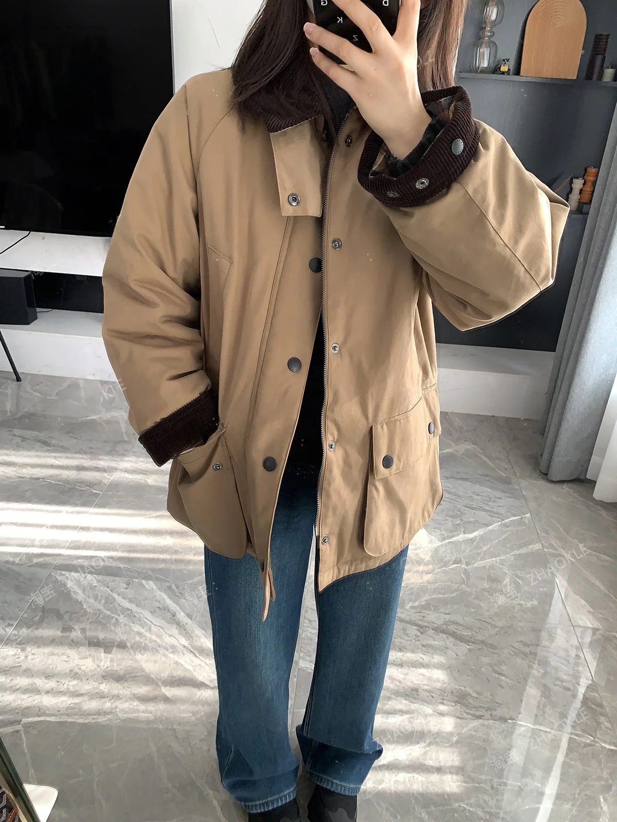 

Нейтральное длинное пальто Barn Sle, свободная хлопковая куртка для охоты, мужская и женская теплая зимняя верхняя одежда Zhaolei