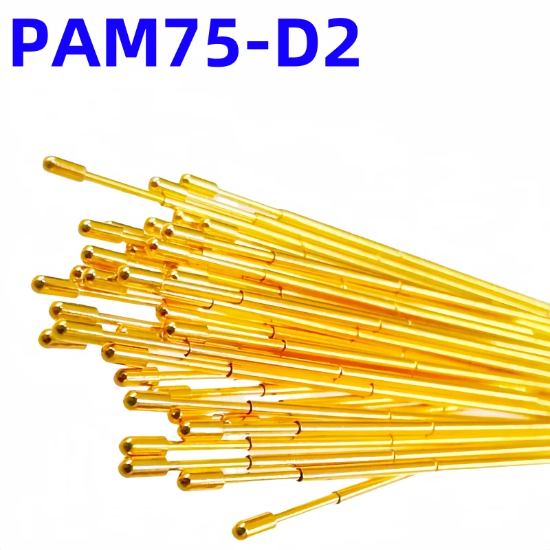 20/100PCS PAM75-D2 Spring Test Probe PAM75-D Test Pin Test Tool 27.8mm 1.02mm Gold Needle Tip Dia 1.3mm Pogo Pin PM75-D PM75-D2