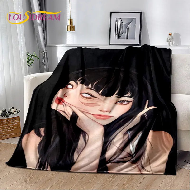 

Junji Ito Tomie Kawakami Ghost Soft Plush Blanket,Flannel Blanket Throw Blanket for Living Room Bedroom Bed Sofa Picnic Cover 3D