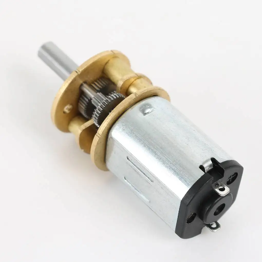 Mini DIY for Window Curtain Safe Box Low Speed 2 Terminals Electric Geared Motor Shaft Output DC 12V