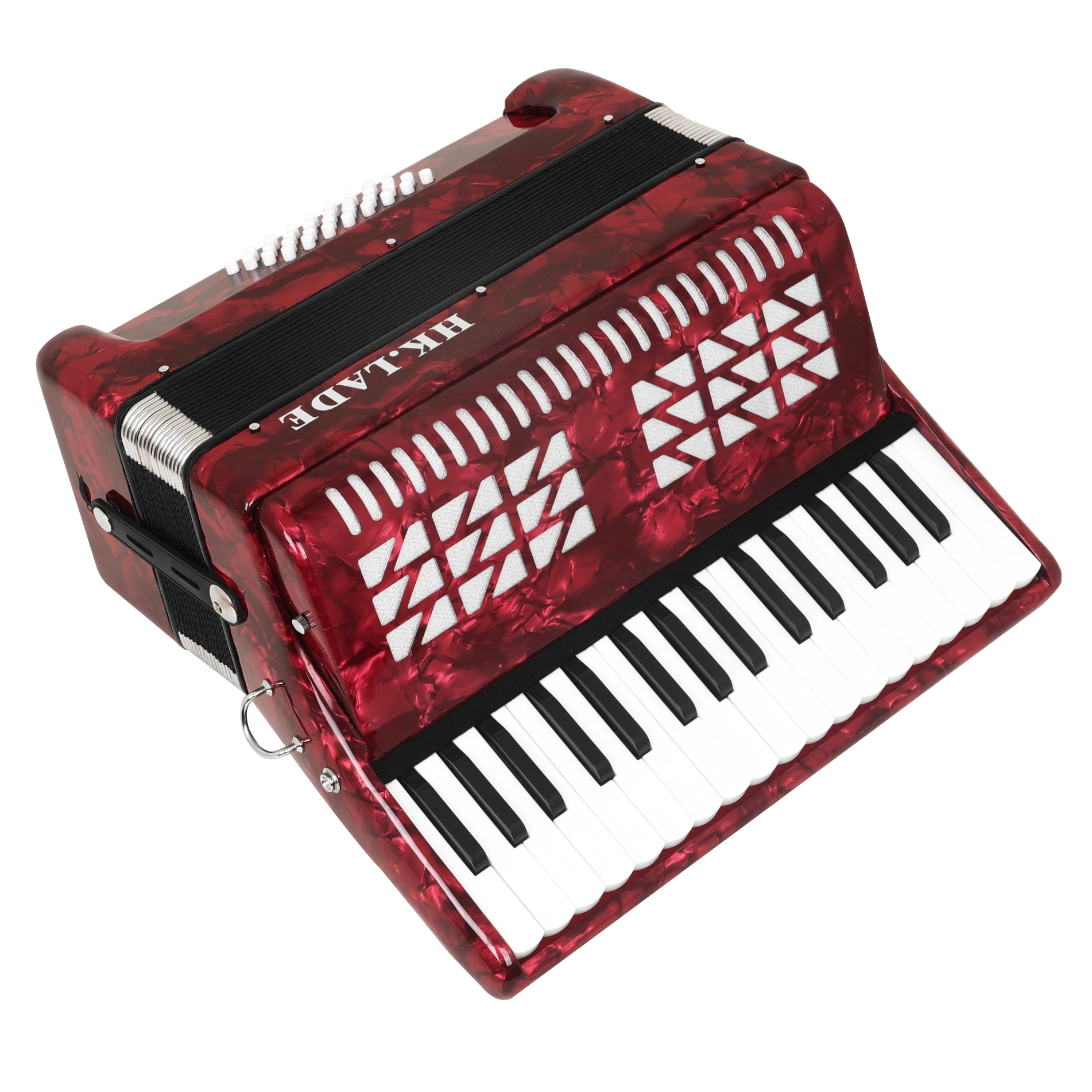 HK · LADE Red/Blue Accordion 30/32 Key 30/72 Bass 3 Keyboard Voice Professional Bayan Accordion for Performance Instrument