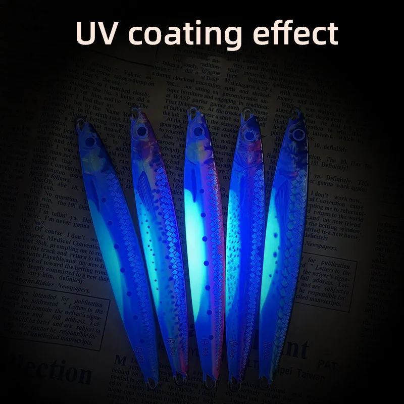 Bazooka UV Slow JIG Fishing Lure Boat 3D Print Laser Luminous Jigging Metal Spoon Hard Lead Sinking Pike Bass Tuna Winter Bait