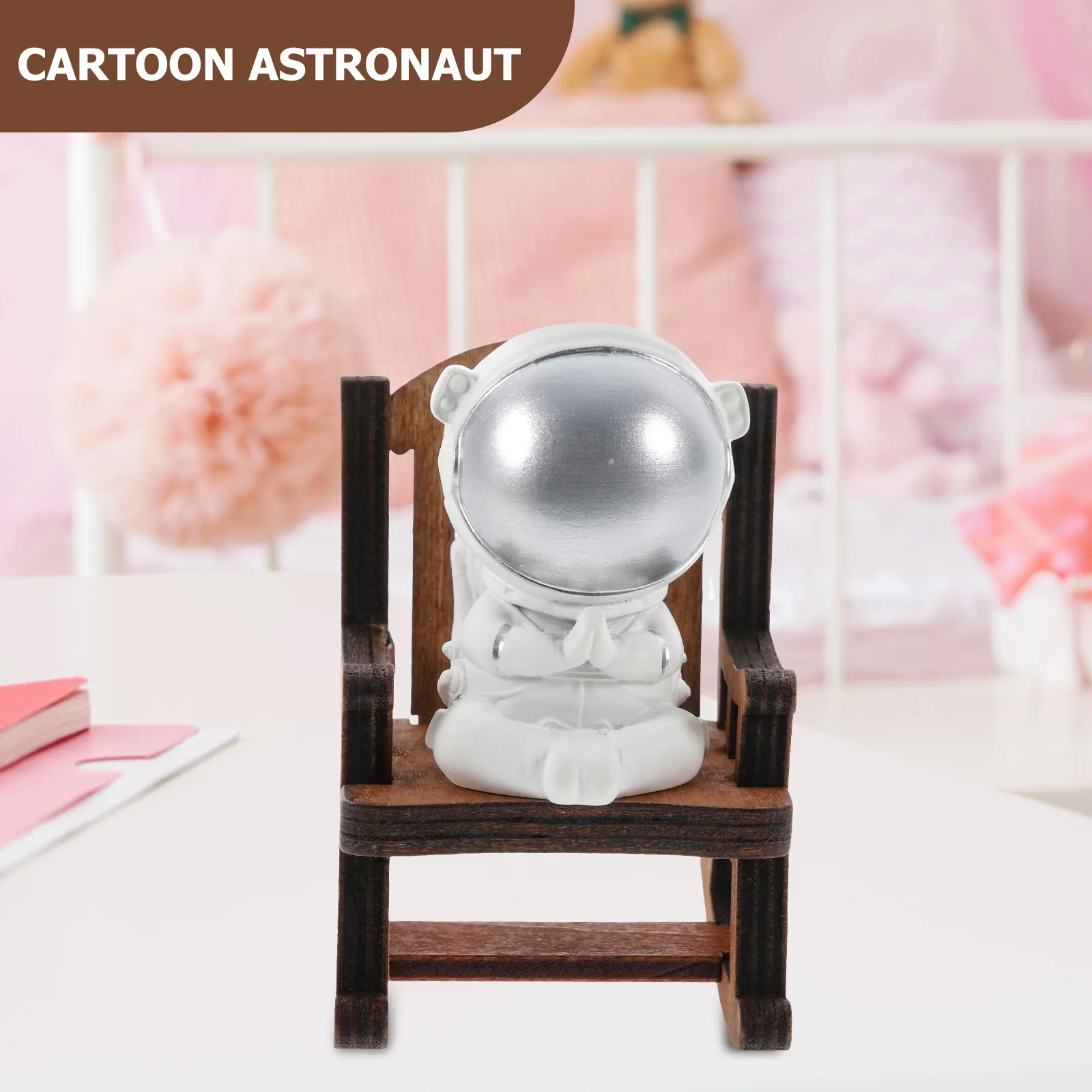

1 set 1 Set Astronaut Sitting On Rocking Chair Statue Miniature Decor Shelf Home Office Room Decoration Astronaut