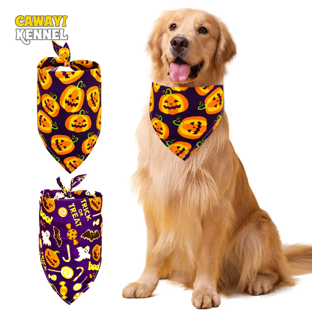 Druck Halloween Party gedruckt Hund Bandanas verstellbares Haustier Dreieck für Hunde und Katzen Haustier liefert Hund Katzen Lätzchen Haustier Zubehör
