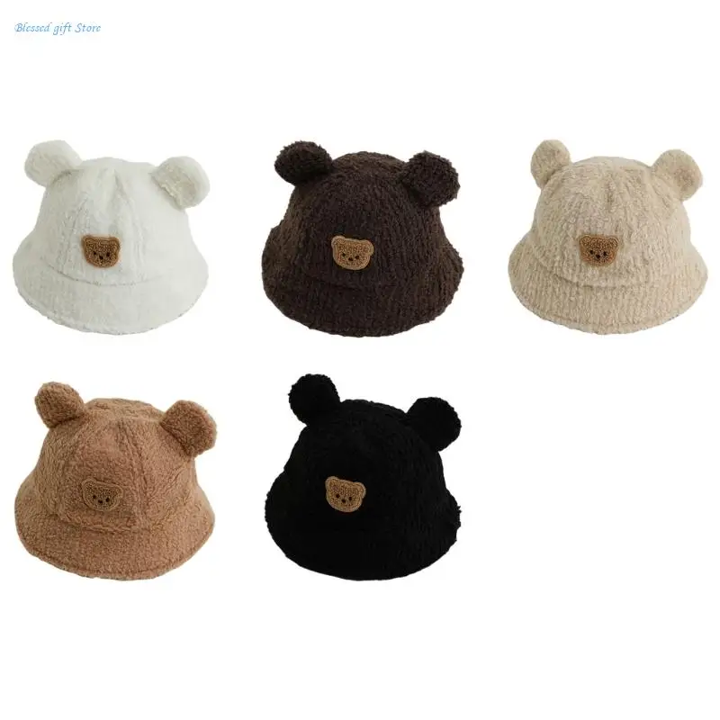 

3-8T Infants Kids Bucket Hat with Fleece Lining Soft Warm Boys Girls Basin Caps