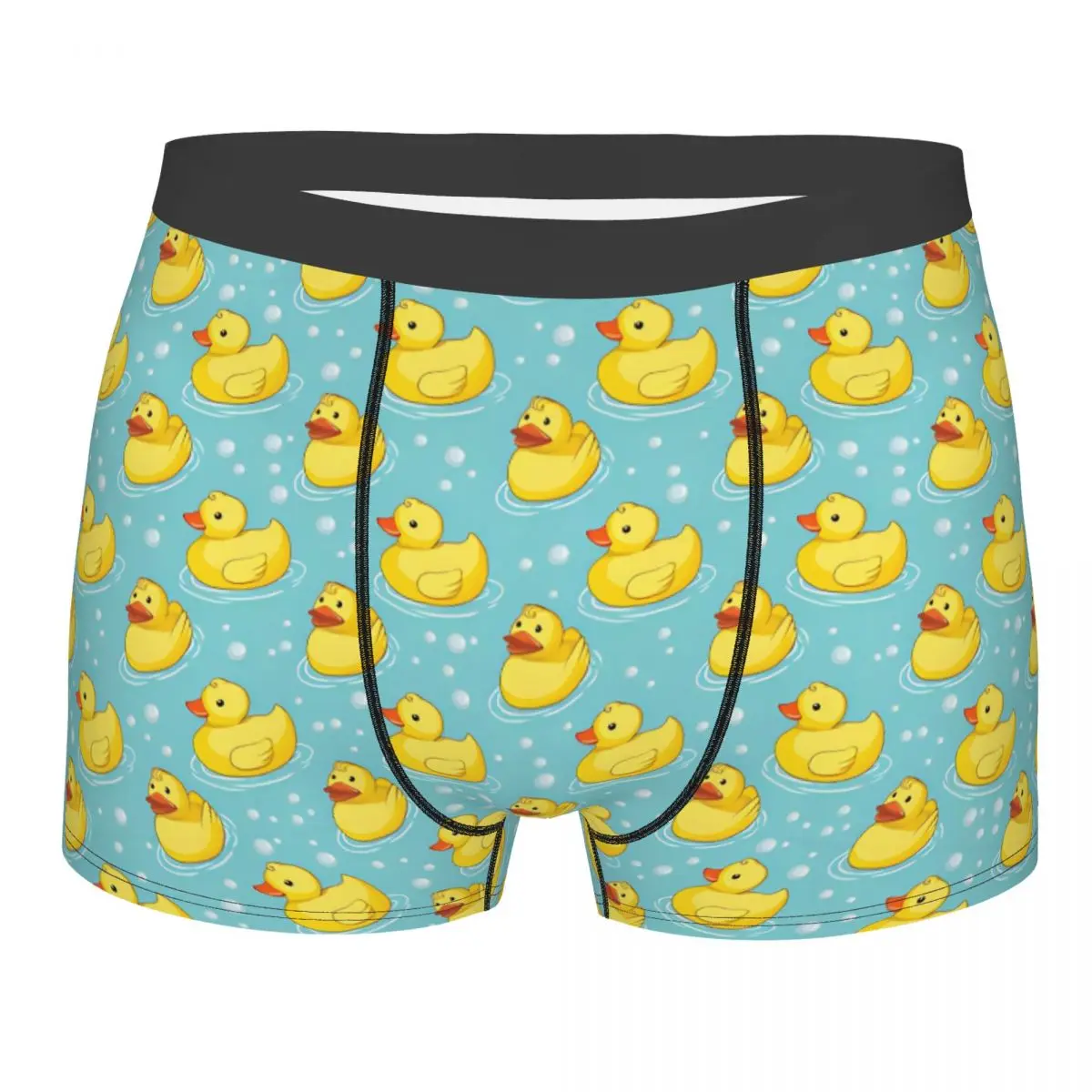 Cute Yellow Duck Cartoon Men Underwear Little Ducks Boxer Briefs Shorts Panties Funny Breathable Underpants for Male S-XXL