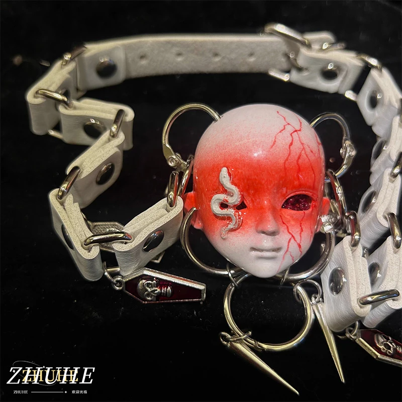 

ZHUHE Snake Face Doll Necklace New Gothic Style For Women Men Jewelry Accessories Party Gift For Girlfriend