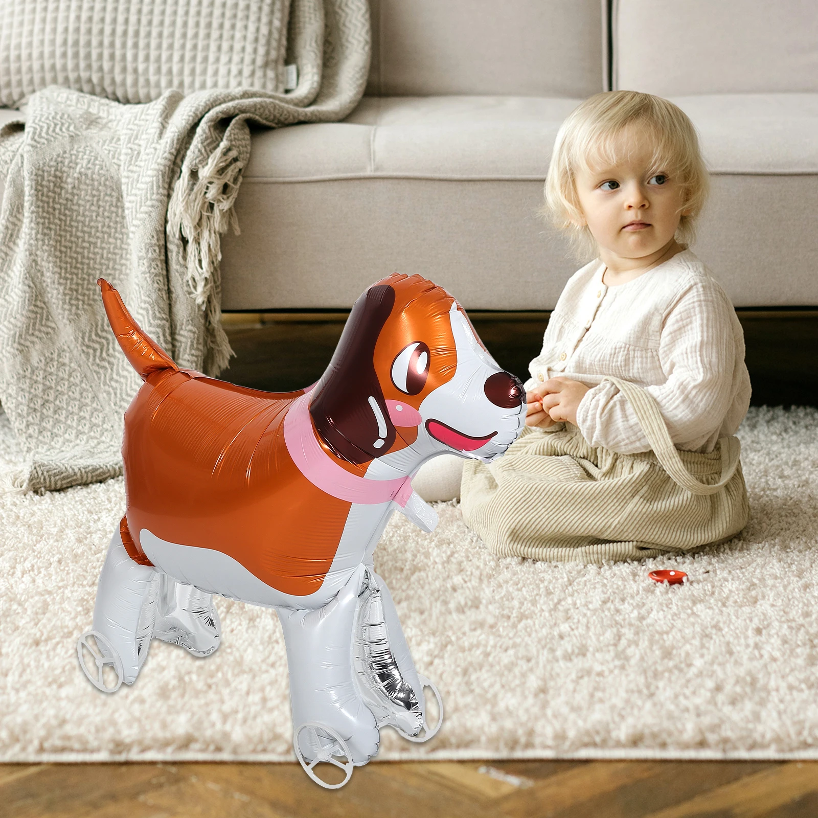 

Wheeled Walking Balloon Self st Dog Design Puppy Birthday Decorations Animal Theme Party Supplies Inflatable Toys