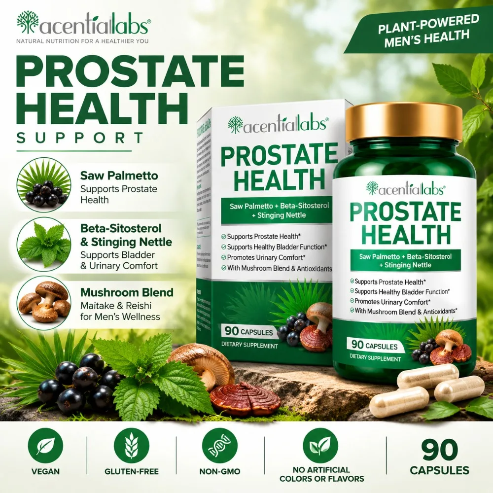 Saw Palmetto Prostate Supplement for Men with Beta-Sitosterol & Stinging Nettle, Bladder & Urinary Comfort, Vegan, 90 Capsules