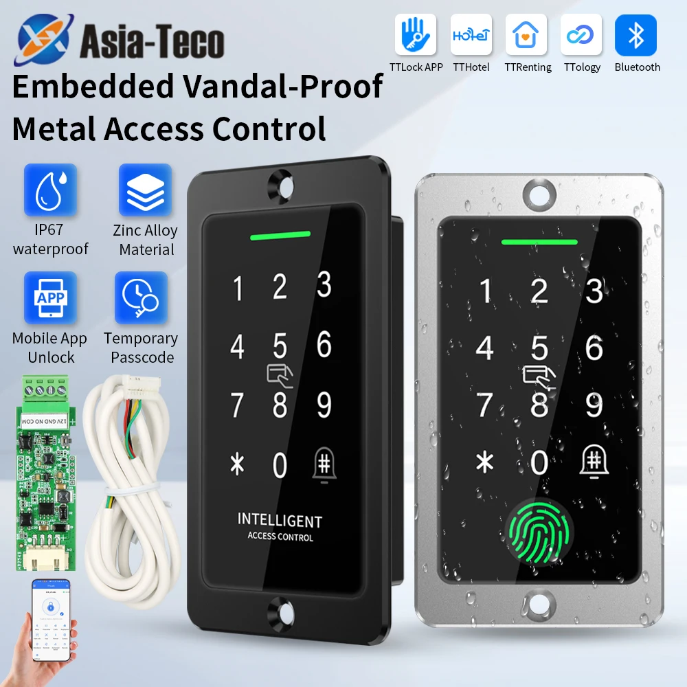 

TTLOCK Embedded IP67 Waterproof Metal RFID Access Control 13.56KHZ Attendance Integrated Machine Gateway Remote Door Opening APP