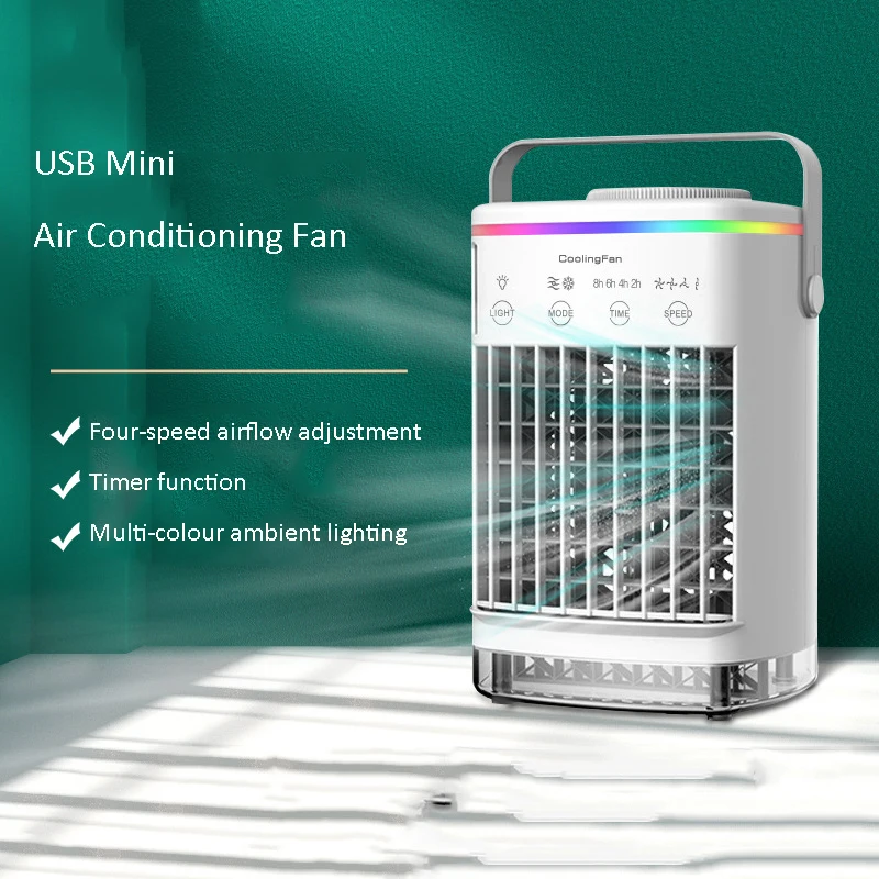 

Mini Cold Fan USB Air Conditioning Fan Small Water-Cooled Fan Spray Fan Desktop Chiller Air Conditioner Fan