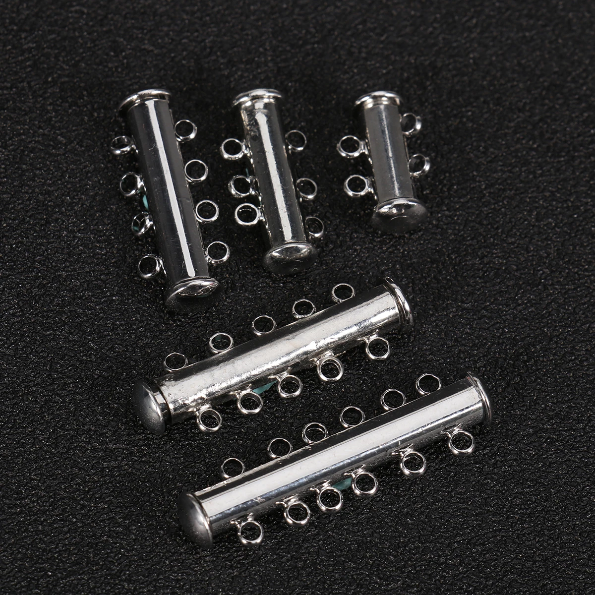 

5Pcs Pearl Slide Magnetic Tube Lock Clasps Silver Plated Multi Strand Connectors for Jewelry Making Findings Necklace Bracelet