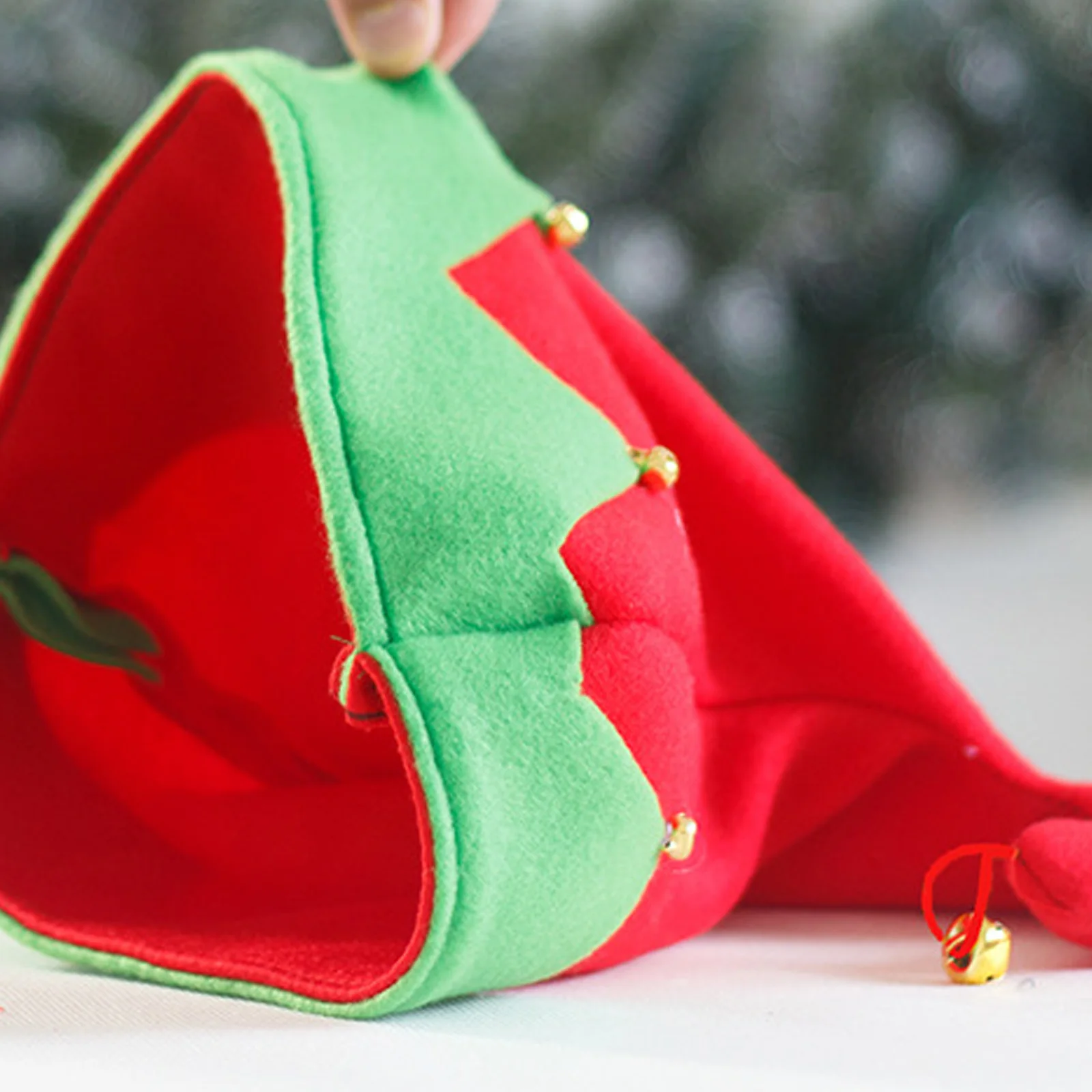 

2025 Christmas Elf Hat Xmas Party Bells Hat Costume Accessories for Adult New Year Eve Santa Hat Cosplay Party Photo Prop Gifts