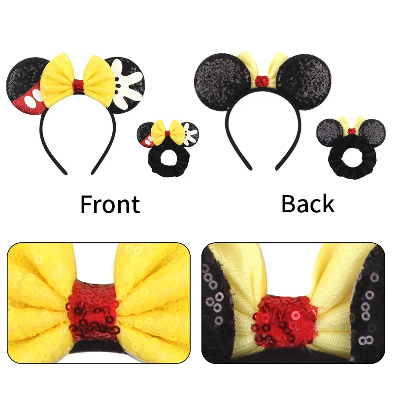 Disney Mickey Mouse Ear Set Hair Hoops Children\'s Cute Hair Hoops Amusement Park Selfie Hair Accessories