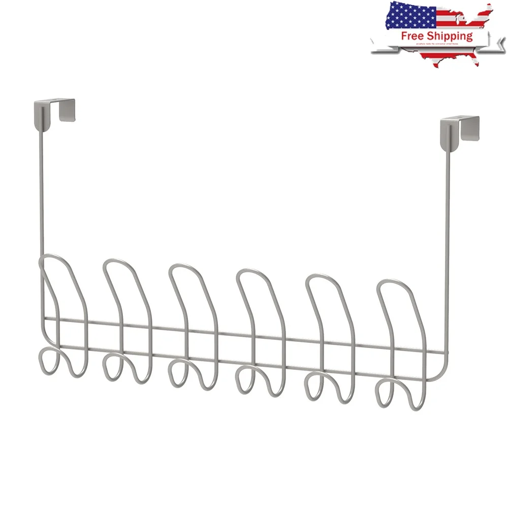 

Наддверная стойка с 6 крючками. Прочное металлическое решение для хранения полотенец. Халаты. Одежда. Инструменты не требуется. Простая установка.