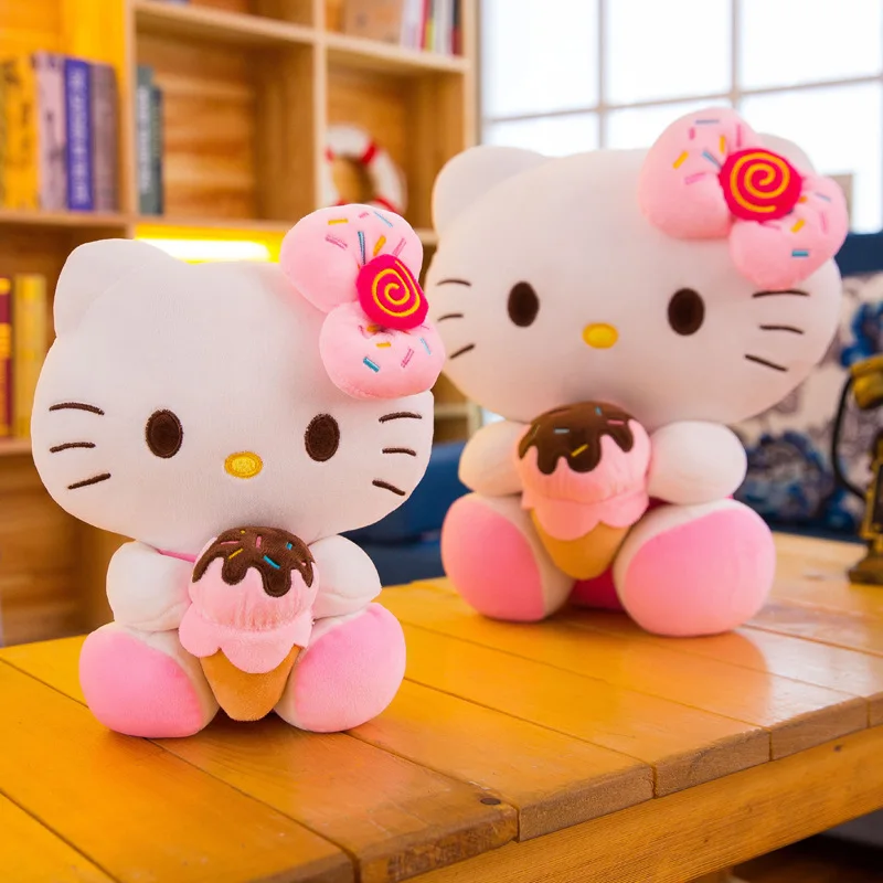 

30Cm Hello Kitty Plush Toy Plushies Sanrio Doll Kawaii Kt Home Decoration Room Pillow Stuffed Animals Plush Toys Birthday Gift